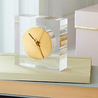 russell+hazel Acrylic Clock Clear/Gold